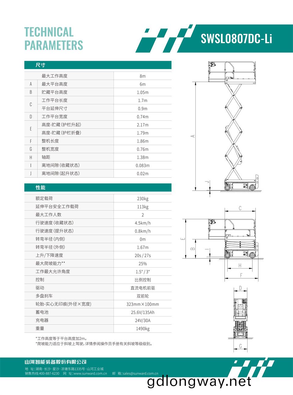 SWSL0807DC-Li 電(dian)動(dong)電驅(qu)剪(jian)叉(cha)式高空(kong)作(zuo)業平(ping)檯(tai)