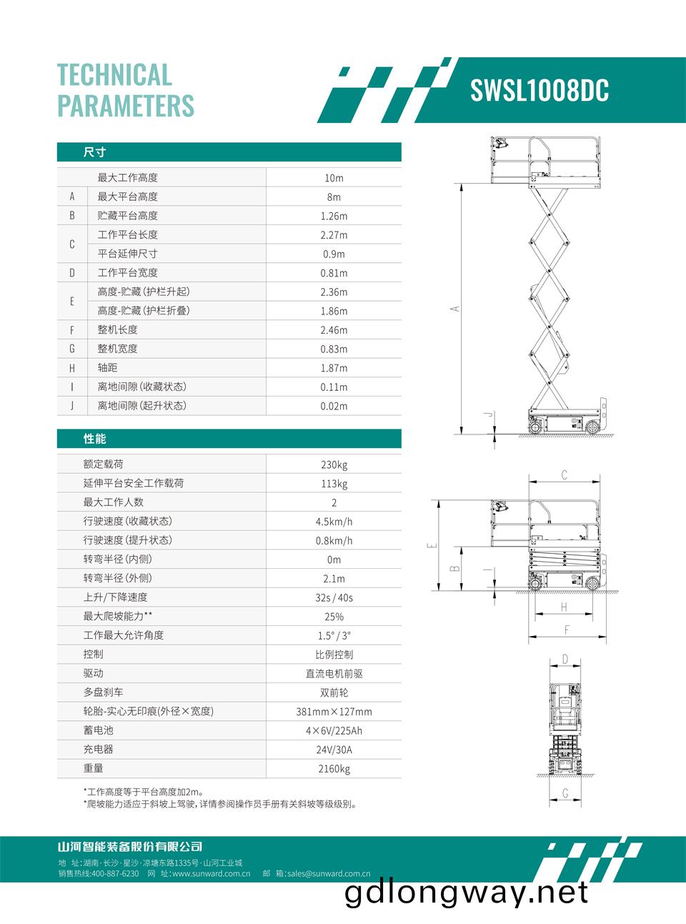 SWSL1008DC 電動電(dian)驅(qu)剪(jian)叉式高(gao)空(kong)作業(ye)平檯(tai)